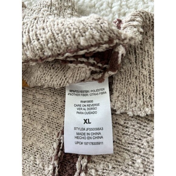 Mason & Belle Ellie Textured Striped Sweater Cream, Brown, Yellow Size XL - Picture 8 of 10